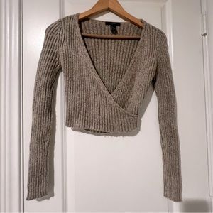Cropped Criss Cross Sweater